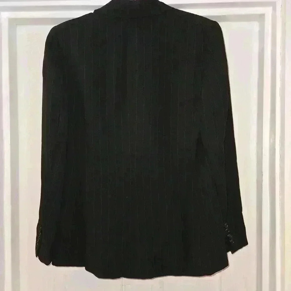 Ann Taylor Loft Womens Pin Striped Blazer Career Black Size 6 - Picture 2 of 8